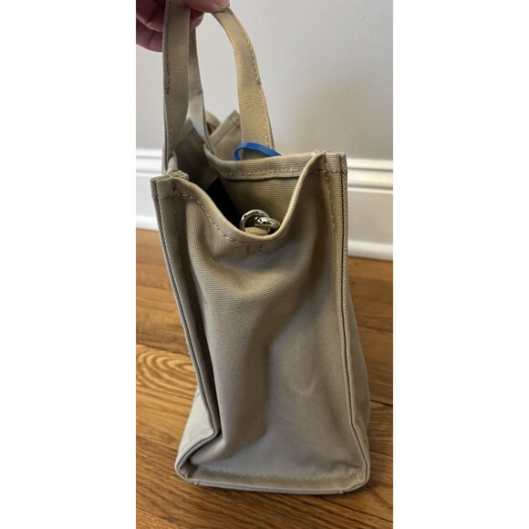 Marc Jacobs The Canvas Medium Tote Bag Beige White Logo Crossbody Strap - Picture 6 of 12